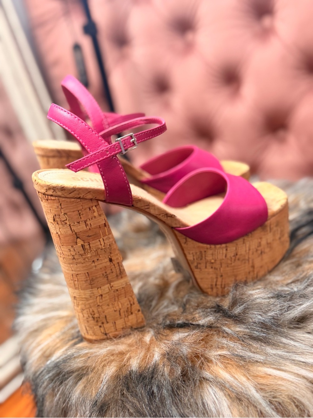 SHUTZ nwt bright fushia pink and cortz platform heals - Picture 4 of 10